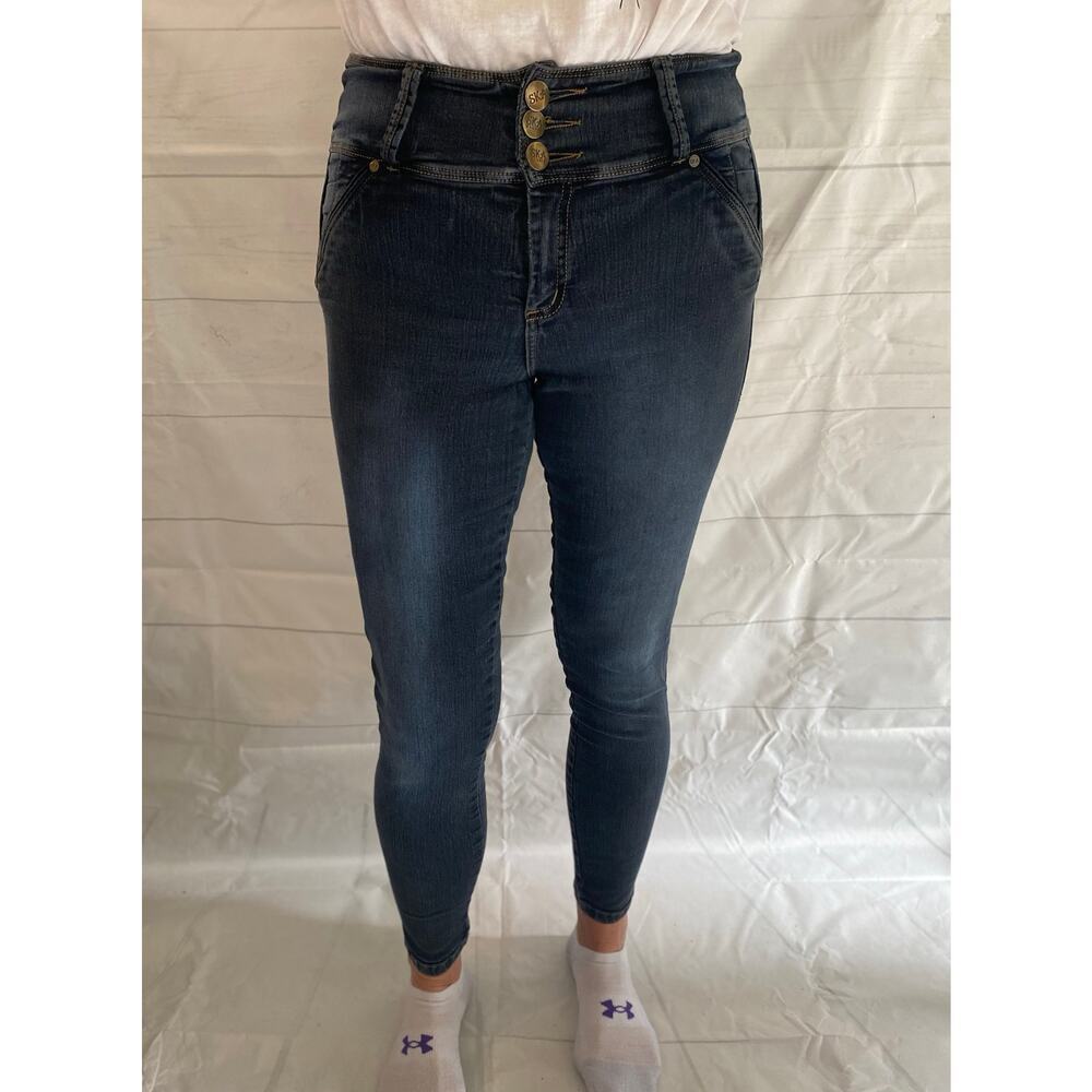 Ska Studio Butt Lifter COLOMBIAN Skinny Blue Stretch Jeans Women’s 12 (26x28.5)#